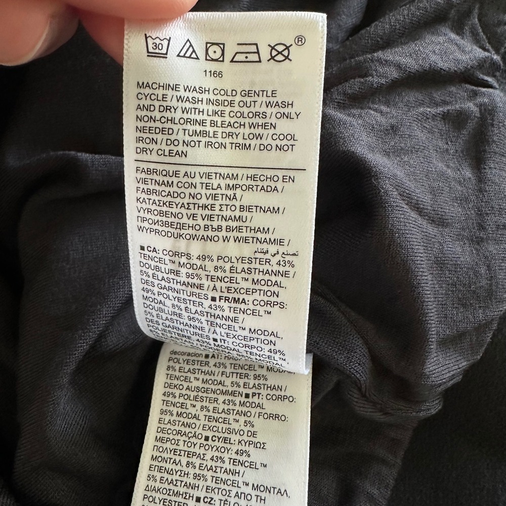 Athleta Seasoft Bubble Hem Zip-Up Dark Charcoal Hoodie - Picture 8 of 8